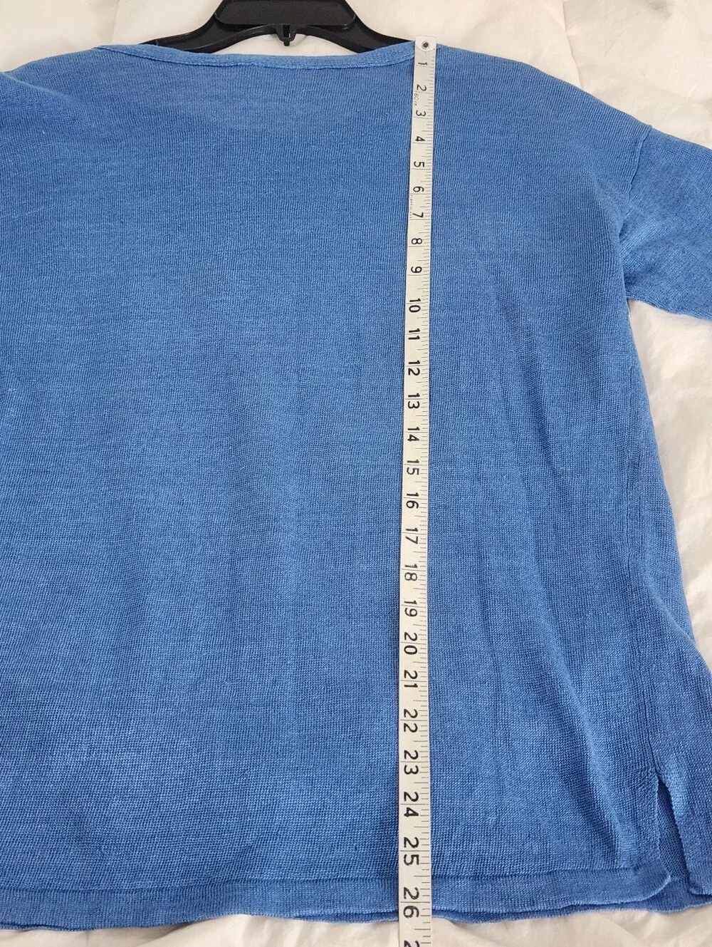 J. MCLAUGHLIN linen Sweater Top Blue Knit Size M - Picture 7 of 8